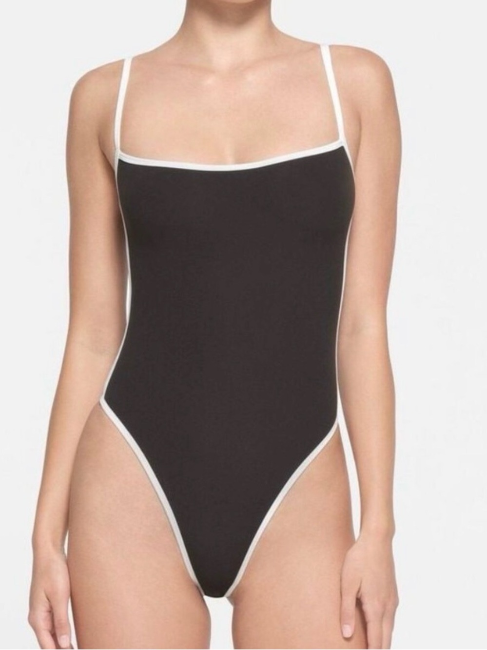 🖤 SKIMS Fits Everybody Straight Neck Thong Bodysuit Onyx Multi | 2X | NWT